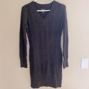 ⬇️PRICE DROP⬇️ Market & Spruce XS Brown Cable Sweater Dress EUC